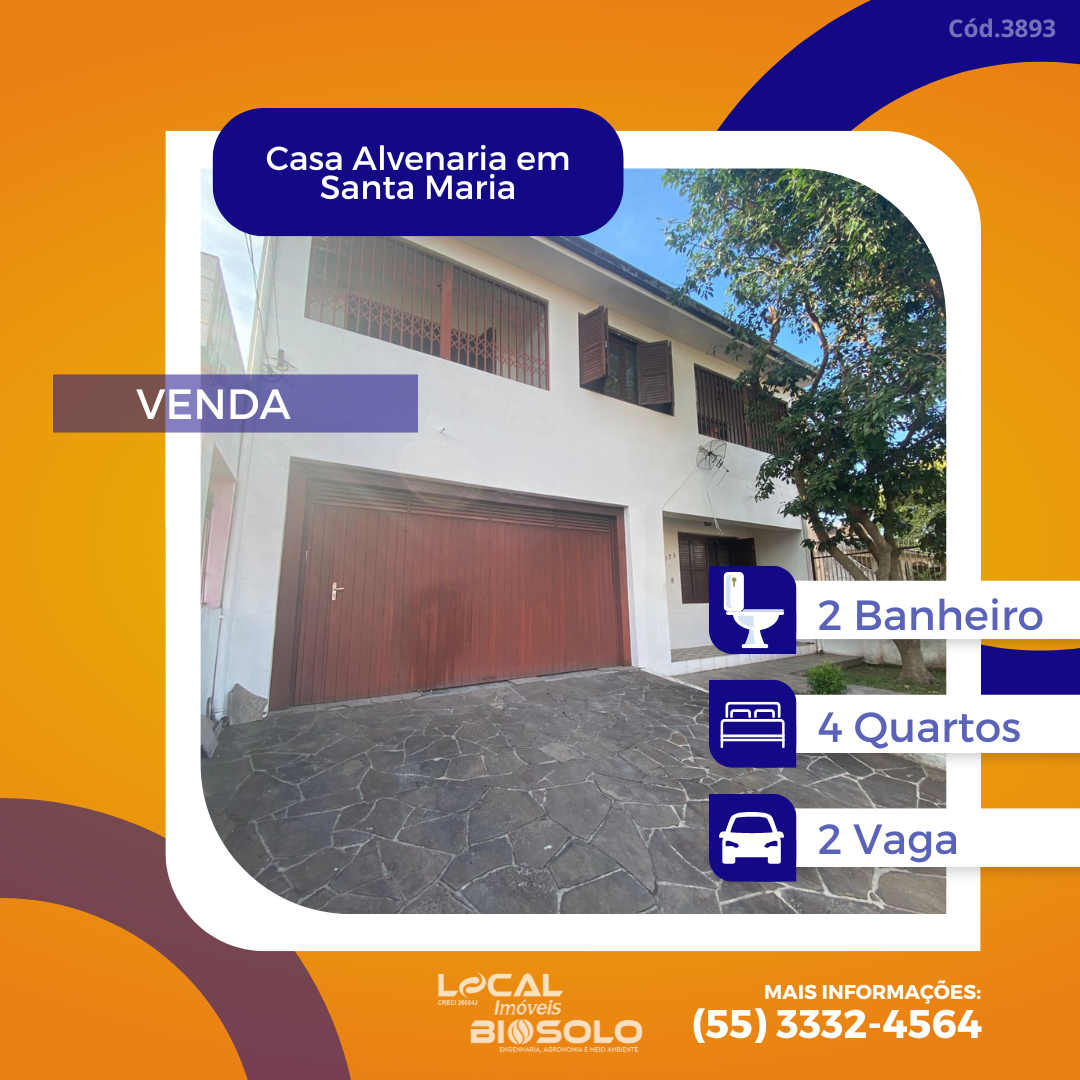 Casa à venda – Bairro Nossa Senhora do Rosário | Santa Maria